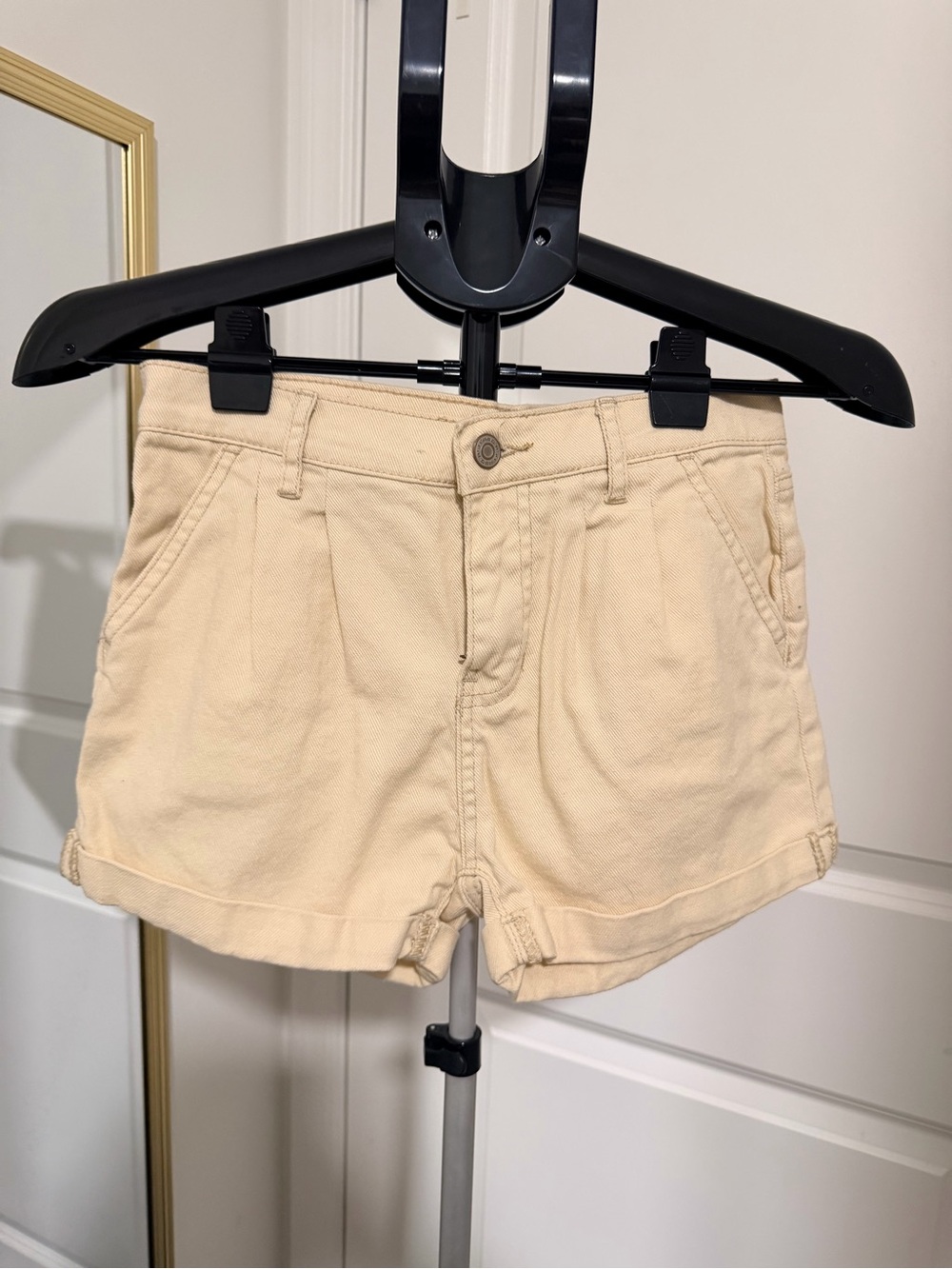RSQ Cream Cotton Casual Cuffed Kids Shorts